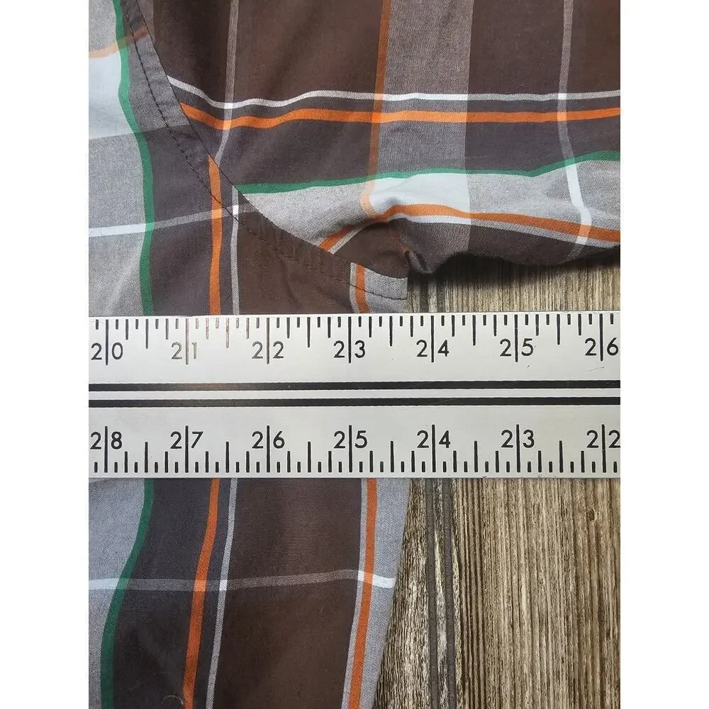 North Face Plaid Button Down Shirt Mens Large Short Sleeve